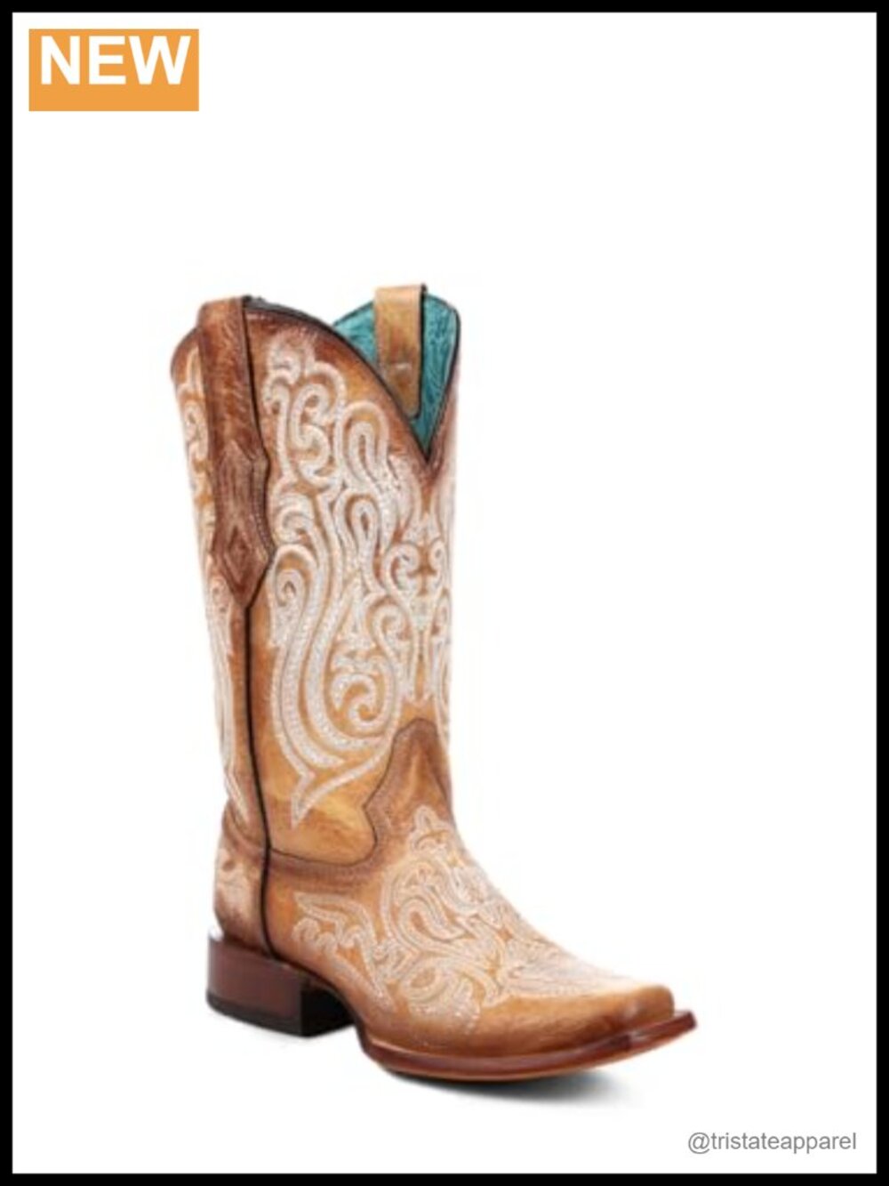 Corral Boots A4580 Women's Mid-Calf Cowboy Boots Square Toe Leather